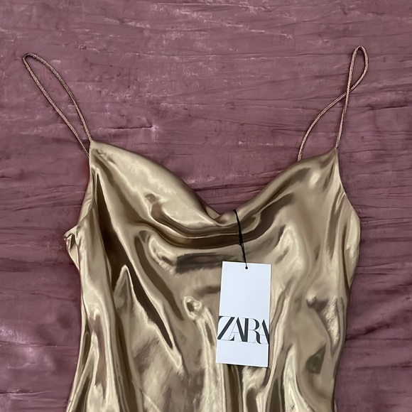 NEW Zara gold metallic dress - Picture 6 of 7